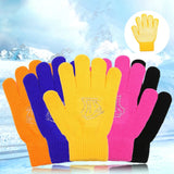1 paire de gants antidérapants pour enfants, en caoutchouc, chauds et extensibles, pour l'hiver, pour garçons et filles, pour le sport, le ski, le cyclisme, la pêche, en tricot