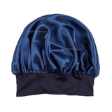 Women's Satin Solid Elastic Wide-brimmed Sleeping Hat Unisex Head Wrap Elastic Band Cap Hair Care Bonnet Night Hat bonnet