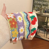 NEW Knitted Headband Bohemian Style Summer Flowers Leisure Style Handmade Head Band Hair Accessories for Women Girls