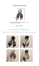 Women's Elastic Hair Bands French Style Hair Rope Creative Letter D Classic Retro Bow Ribbon Headdress Delicate All-matching