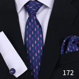 Cravate pour homme classique à carreaux, mouchoirs, cravate rouge, boutons de manchette pour homme, chemisier, affaires, mariage, accessoires, collier pour femme, cadeau pour homme