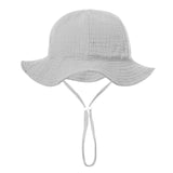 Embroidered Name Breathable Kids Wide Brim Sun Hat With Adustable Chin Strap Suitable For Summer And Beach