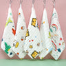 3Pcs Baby Towel Face Washcloth Muslin Squares Cotton Hand Wipe Six Layers Gauze for Bathing Feeding Kids Handkerchief 25x25cm