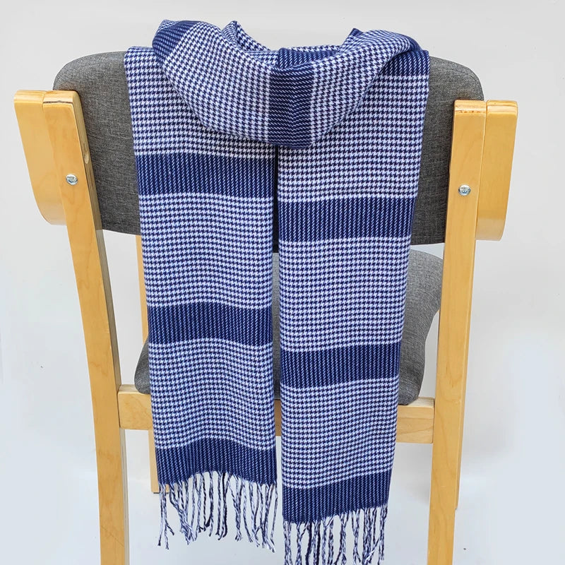 Women Winter With Tassel Color Lattice Cashmere Scarves Thinker Warm Female Shawl Hot Sale Men Autumn Long Couple 180*35cm