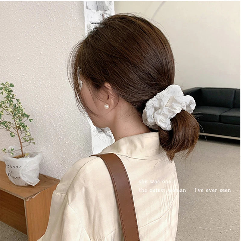 Élastiques à cheveux coréens pour femmes, chouchous de couleur unie, accessoires pour cheveux, queue de cheval