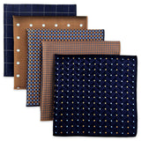5 Pieces Mens Pocket Squares Wedding Handkerchiefs Set Fashion Formal Bundle Luxury Unique