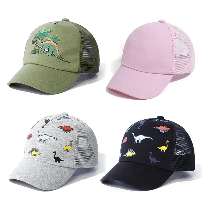 Casquette d'été pour bébé garçon, motif dinosaure, chapeau de soleil pour enfants, accessoires de sport, voyage, casquette de baseball réglable, 0 à 5 ans