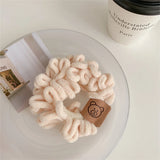 New Plush Elastics Hair Ties Little Bear Hair Rope for Girl No Hurt Hair Ponytail Hair Ring Hair Accessories for Women in Winter