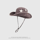 Retro Y2K Spice Girls Style Fisherman Hat Summer Cowboy Sun Cap Travel Photo Bob Panama Women Outdoor Hiking Sunshade Bucket Hat