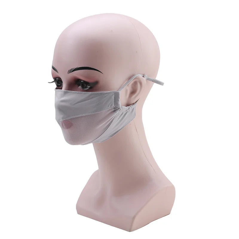 Masque de protection solaire sans trace pour femmes, en soie glacée, anti-ultraviolet, respirant, fin, tendance, été, 2024