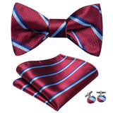 Dropshipping Jacquard Silk Mens Self Bow Tie Hanky Cufflinks Set Male Butterfly Knot Bowtie Wholesale for Male Wedding Business
