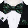 Barry.Wang 100 Colors Silk Mens Self Bowtie Jacquard Paisley Floral Butterfly Bow Tie Hanky Cufflinks For Men Wedding Business
