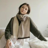 Écharpes en cachemire pour femme, écharpe chaude en tricot, châle simple et tendance, idéal pour les déplacements en voiture ou en hiver