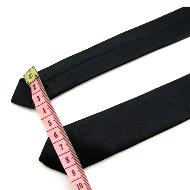 Cravate ultra fine en satin de 3 cm, couleur unie, rouge, jaune, noir, faite à la main, tendance, pour homme, idéale pour une fête de mariage