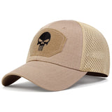 Fashion Unisex Skull Embroidered Top with Patch Breathable BaseballCap Military fans outdoor camouflage Adjustable Casual SunHat