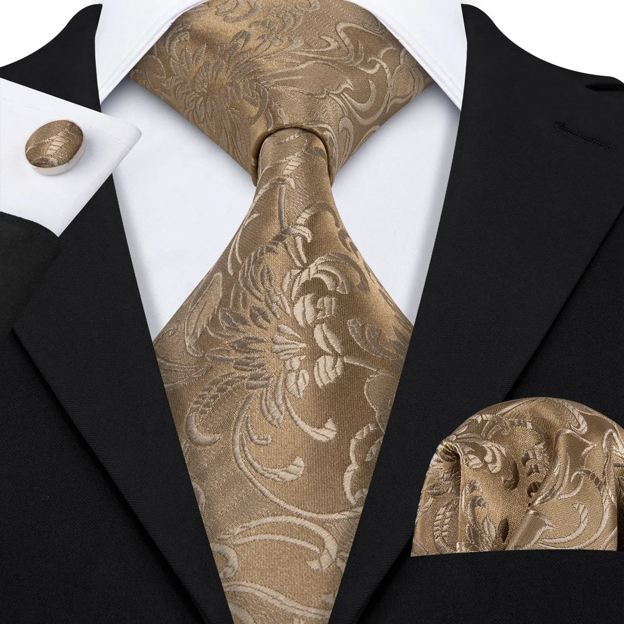 Ensemble élégant de cravates et boutons de manchette en soie à fleurs multiples pour homme, cravate jacquard à fleurs pour mariage, entreprise, fête, événement, Barry.Wang