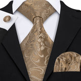 Ensemble élégant de cravates et boutons de manchette en soie à fleurs multiples pour homme, cravate jacquard à fleurs pour mariage, entreprise, fête, événement, Barry.Wang