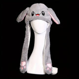 Bonnet mignon pour femme avec oreilles de lapin et peluche, chaud et lumineux, idéal pour l'automne et l'hiver, idéal pour les voyages en plein air ou les activités en plein air.
