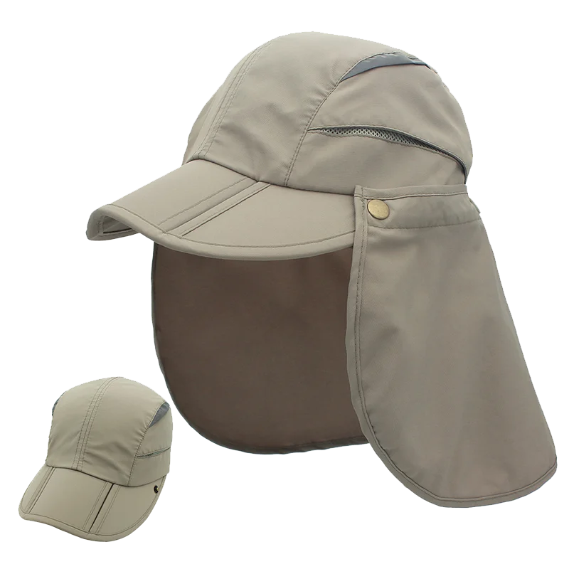 Casquette de protection solaire UPF 50+ pour enfants et garçons, chapeau de pêche réglable et amovible à séchage rapide avec rabat pour le cou