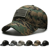 Casquette de baseball brodée avec motif camouflage du drapeau américain pour homme