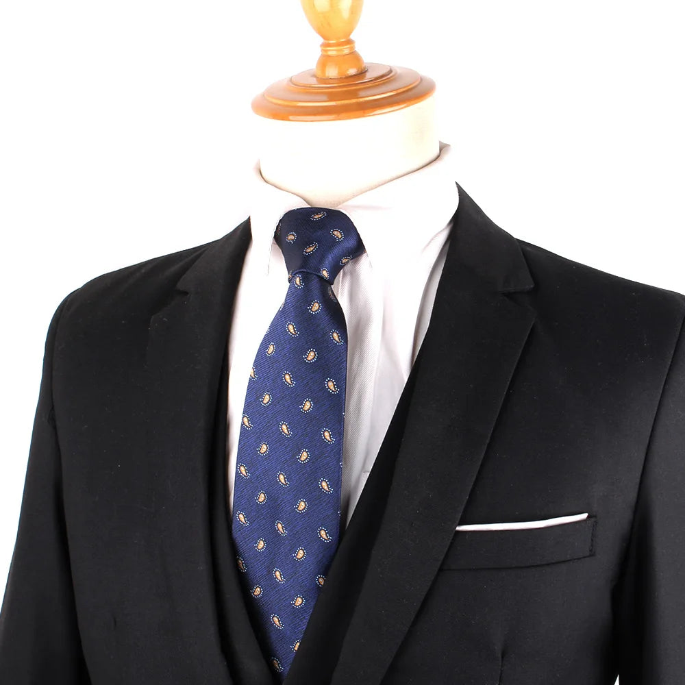 Cravates bleu marine pour hommes, costumes, cravates pour hommes pour mariage, cravates pour garçons d'honneur, cravates à la mode à motif cachemire floral pour hommes et femmes, bons cadeaux