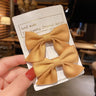 1Pair Cute Girls Hairgrips Hairpins Hair Clips Solid Color Ribbon Bow-knot Handmade Bows Barrettes Hair Accessories