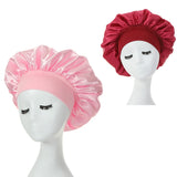 Lot de 2 bonnets en satin à larges bords en imitation soie pour femme, couvre-chefs à bande élastique