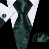 Cravate de mariage noire, dorée et rose pour homme, en soie florale, motif jacquard, pochette, boutons de manchette, pour soirée d'affaires, Barry.Wang