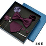 Plain Tie Set For Men Solid Color Necktie Pocket Square Brooch Gift Box For Wedding Business Luxury 8pcs Mens Gift Gravatas