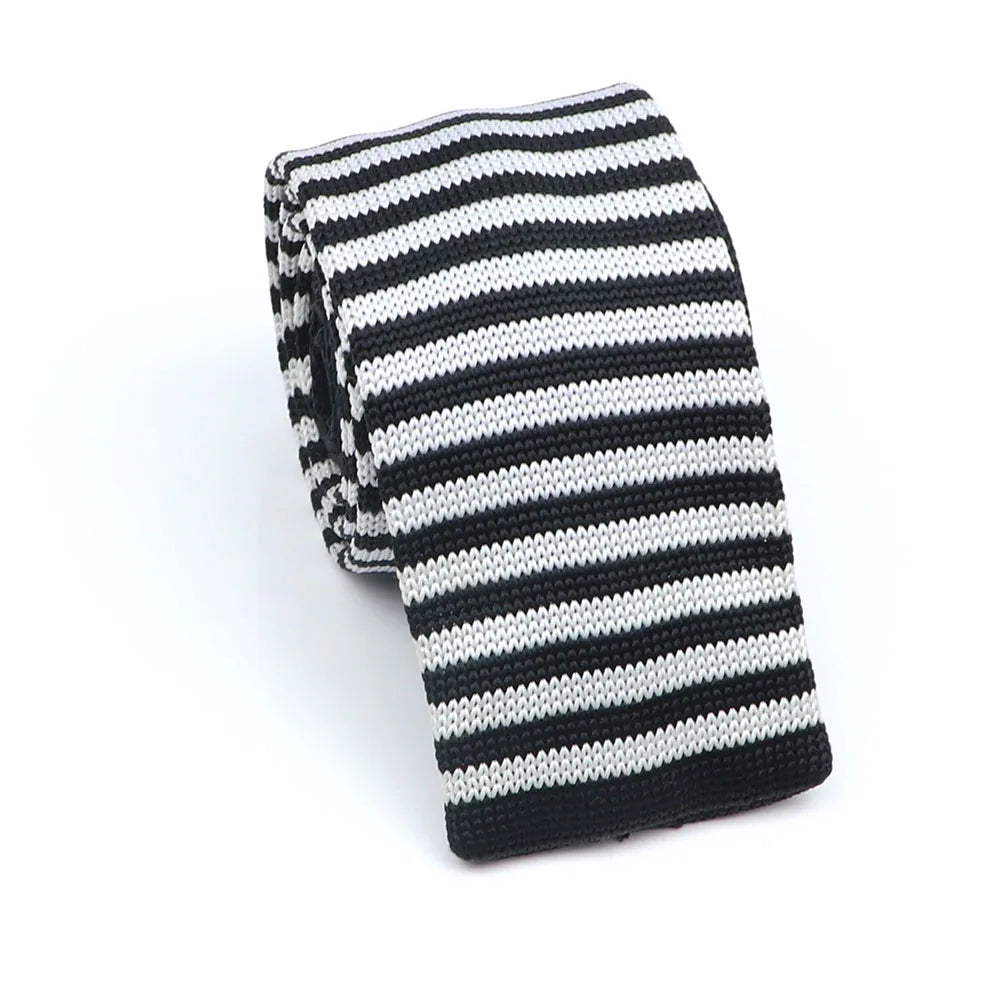 Cravate en tricot pour homme, tendance, fine, rayée, tissée, tricotée, colorée, chaude, design, idée cadeau