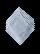 Thin feel Cotton 40cm pure white handkerchief. Business suit napkin restaurant handkerchief 6PCS