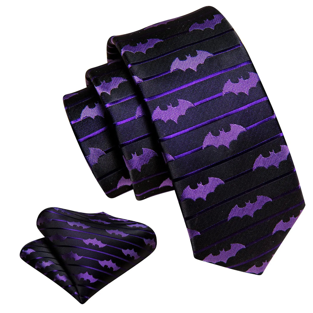 Barry.Wang Nouveauté Soie Hommes Cravate Mouchoir Boutons de Manchette Ensemble Jacquard Animal Dinosaure Chauve-Souris Gravat Cravate Pour Homme Mariage Affaires
