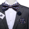 Hi-Tie Luxury Gold Silk Bow Ties for Men Fashion Men's Yellow Bowtie Handkerchief Cufflinks Brooch Set butterfly  Wedding Set