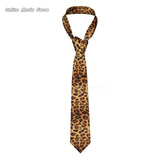 Cravates léopard pour hommes, soie et polyester, étroites, 8 cm, motif tigre, pour costumes, accessoires, fête de mariage, cosplay