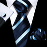Cravate de luxe pour homme, ensemble de boutons de manchette et mouchoir en soie à rayures rouges, style business, Barry.Wang, accessoire tendance pour mariage, fête, décontracté