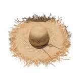 2024 Handmade Big Brim Hat Oversized Tassel Burrs Women Men Straw Sun Brim Hats Natural Raffia Panama Beach Summer Hat