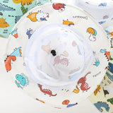 1-5 Years Cartoon Printing Baby Bucket Hat Cotton Breathable Kids Fisherman Hat Infant Toddle Sun Hat with Drawstring Baby Cap