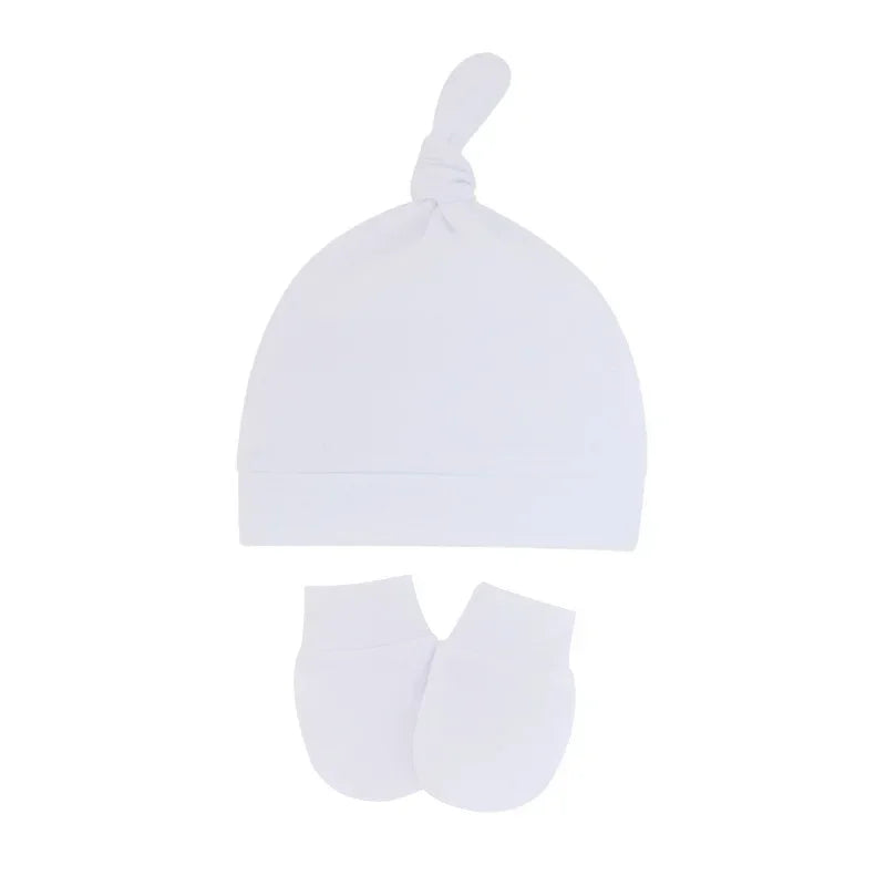 Bonnet pour nouveau-né avec gants, bonnet chaud en coton pour enfants, accessoires pour enfants, bonnet de nuit pour bébés de 0 à 6 mois, automne et hiver