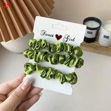 3Pcs/Set Silky Hair Scrunchies Ponytail Holders Elastics Hair Ties For Women Silk Satin Solid Color Hair Rope Hair Accessories