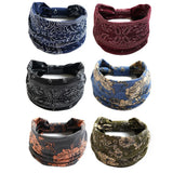 Boho Headbands For Women Fashion Stretch Wide Hair Bands Knoted Turban Yoga Sweatband Elastic Head Bands Stylish Wrap Headbands