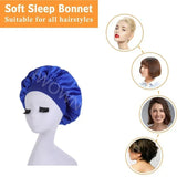New Women's Satin Solid Wide-brimmed Sleeping Hat Unisex Head Wrap Elastic Band Cap Hair Care Bonnet Night Hat bonnet de nuit