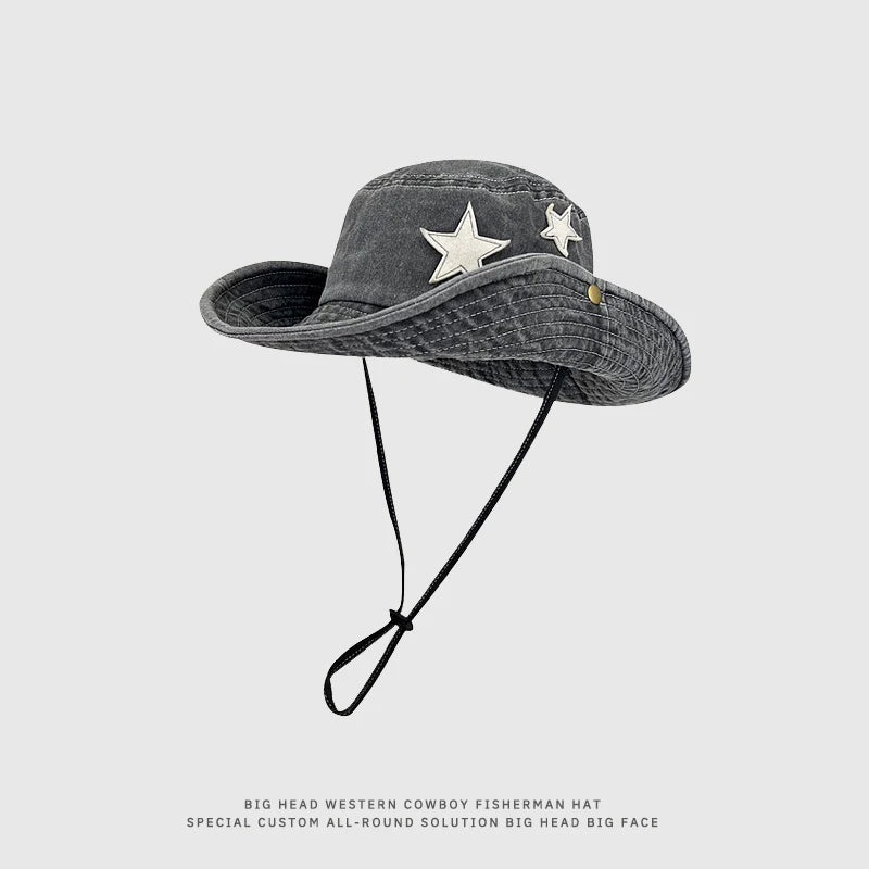 Retro Y2K Spice Girls Style Fisherman Hat Summer Cowboy Sun Cap Travel Photo Bob Panama Women Outdoor Hiking Sunshade Bucket Hat