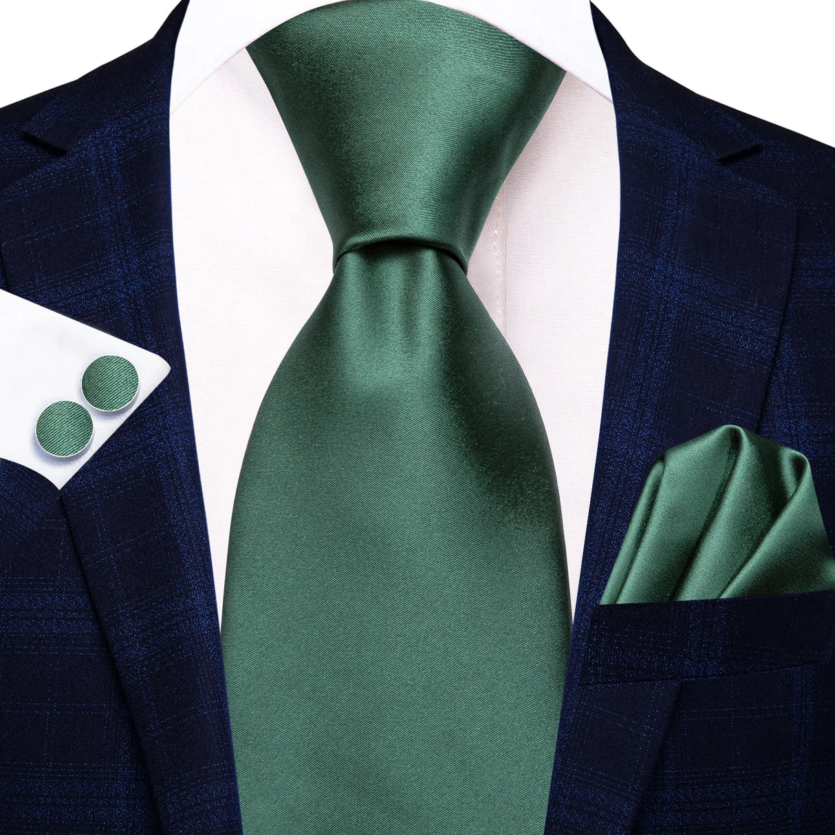Cravate de mariage en soie unie bleu clair Hi-Tie pour homme, design tendance, boutons de manchette élégants, pour affaires, fête, livraison directe