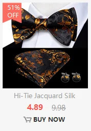 Hi-Tie Marque Soie Pré-noué Homme Nœud Papillon Mouchoir Boutons de Manchette Ensemble Nœud Papillon pour Homme Jacquard Solide Cachemire Floral Mariage Cadeau d'Affaires