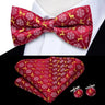 Hi-Tie Nœuds papillon verts de Noël pour hommes Cravate papillon en soie Ensemble de boutons de manchette et mouchoirs pour fête de mariage Nœud papillon uni à carreaux cachemire