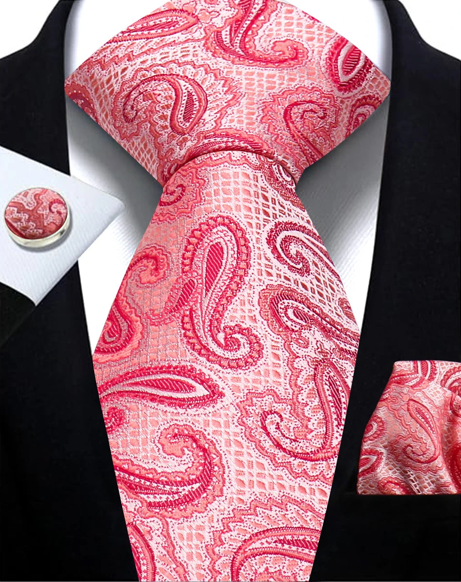 Cravate homme Paisley Jacquard tissé 8 cm formelle affaires mariage cravate poche carré ensemble costume cravate haute qualité fait main Gravata