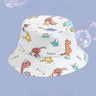 Cute Cartoon Printing Bucket Baby Hat Cotton Breathable Kids Fisherman Hat Infant Toddle Sun Hat with Drawstring for 1-5 Years