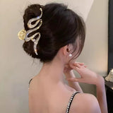 Luxury Large Metal Hair Claw Clip Irregular Hairpins Punk Crystal Hair Crabs Barrettes Vintage Jaw Clips Women Hair Accessories
