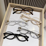 Elliptical Artistic Style Myopia Glasses Retro Small Frame Flat Lenses Ultra Light Finished Near Sight Eyewear Fashion Goggles