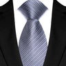 Luxury 8CM Mens Necktie Gray Sliver Color Dot Stripes Solid Tie For Man Groom Jacquard Woven Neck Tie For Business Wedding Party